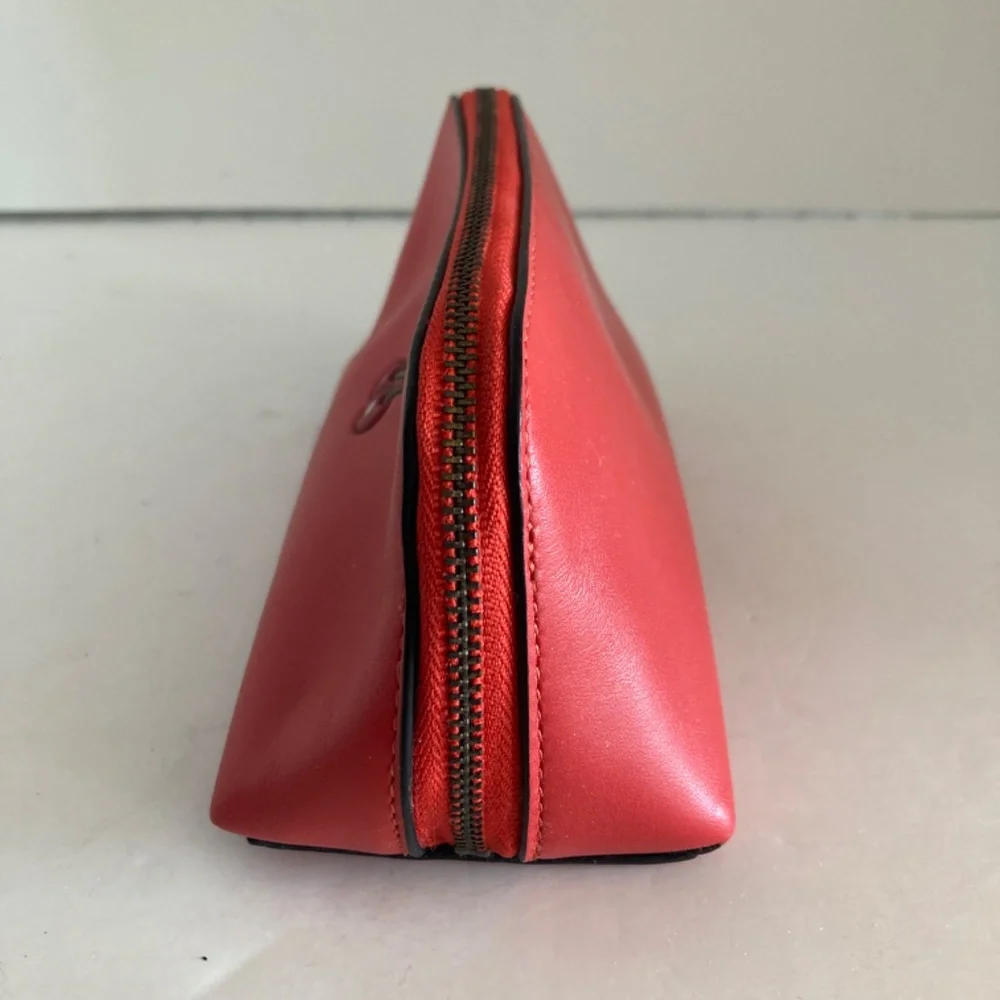 Coach Pac-Man Limited Edition Cosmetic Case Red Leather Cherries F56712 AS IS